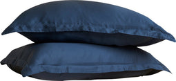 Coco & Cici - Tencel Sateen Kussensloop 60 x 50 cm - Kussenhoes - Lyocell - Extra Zacht & 100% Natuurlijk - Blauw - Volant 3 cm