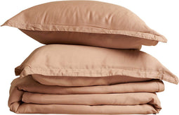 Coco & Cici - Tencel Twill Dekbedovertrek 140 x 200 cm - 1 Persoons Beddengoed - Peach - Lyocell - Ritssluiting & Extra Zacht - 1 Kussensloop (60x70)