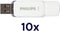 Philips - USB Flash drive 2.0 edition - High speed 32 GB - Wit (10 stuks)