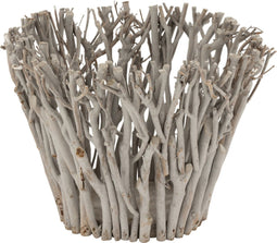 J-Line kaarshouder Takken - hout - grijs - large