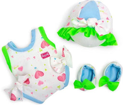 Berjuan Poppenkleding Badjurk Meisjes 38 Cm Pe Groen/blauw
