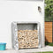 vidaXL - Haardhoutrek - met - regenhoes - 150x25x150 - cm - gegalvaniseerd - staal
