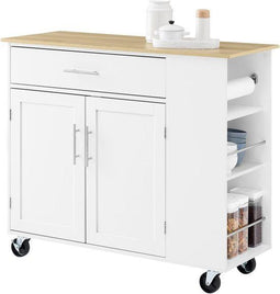 SoBuy Verrijdbaar Keukeneiland - Keuken Trolley - Mobiele Bar - Eetkamer of Keuken