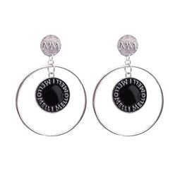 Melli Mello Coin in hoop Earring Silver colored coating