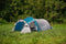 Coleman Cortes 3 tunneltent - tent 3 persoons - waterdichte tent - snel op te zetten - Blauw/Wit