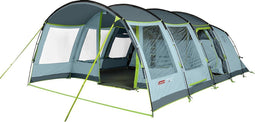 Coleman Meadowood 6L tent – tent 6 persoons – verduisterende tenten - UVGuard™ die SPF 50 bescherming biedt - waterdicht en bestand tegen zware windstoten - met ventilatieopeningen - verstelbare vensters met rits voor extra privacy - grijs/blauw