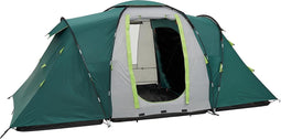 Coleman Spruce Falls 4 Vis-a-Vis tent – familietent 4 persoons - verduisterende tenten - SPF 50 zonbescherming - waterdicht en windbestendig - snel opzetten - 2 ruimte slaapcabines - met opbergvakken - reflecterende scheerlijnen - groen/grijs