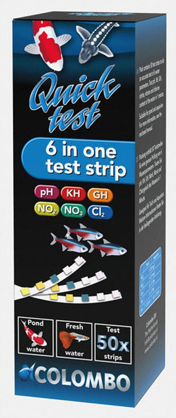 Colombo Quicktest 6 in 1 teststrips - Aquarium Teststrips