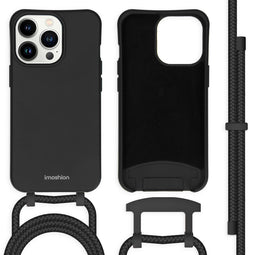 Color Backcover met afneembaar koord voor de iPhone 13 Pro - Zwart