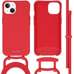 Color Backcover met afneembaar koord voor de iPhone 13 - Rood
