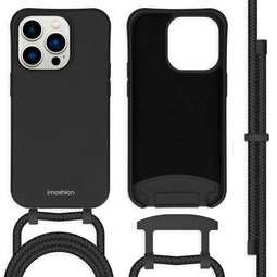 Color Backcover met afneembaar koord voor de iPhone 14 Pro - Zwart