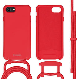 Color Backcover met afneembaar koord voor de iPhone SE (2022 / 2020) / 8 / 7 - Rood