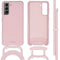 Color Backcover met afneembaar koord voor de Samsung Galaxy S21- Roze