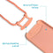Color Backcover met afneembaar koord voor iPhone 8 Plus / 7 Plus / 6(s) Plus - Peach