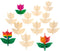 Colorations - Maak en Versier je eigen Houten Tulp, Set van 12