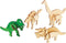 Colorations - Maak en Versier je Houten 3D Puzzel Dinosaurus, Set van 4