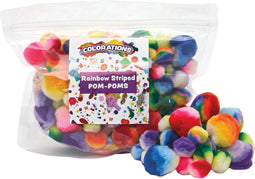 Colorations - Regenboog Gestreepte Pom Poms, 180st.