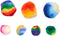 Colorations - Regenboog Gestreepte Pom Poms, 180st.