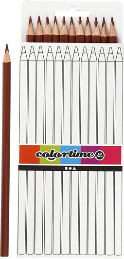 Colortime Kleurpotloden 3 Mm Vulling 17 Cm Donkerbruin 12 Stuks