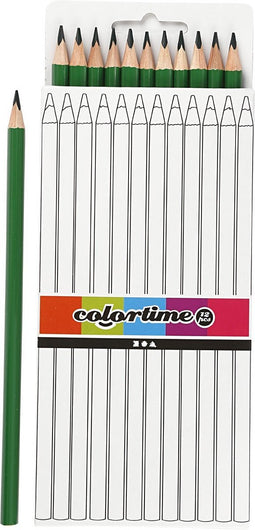 Colortime Kleurpotloden 3 Mm Vulling 17 Cm Donkergroen 12 Stuks
