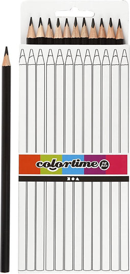Colortime Kleurpotloden 3 Mm Vulling 17 Cm Zwart 12 Stuks