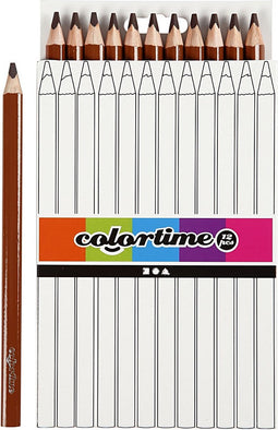 Colortime Kleurpotloden Jumbo 5 Mm Vulling Bruin 12 Stuks
