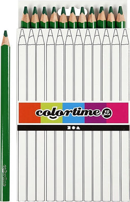 Colortime Kleurpotloden Jumbo 5 Mm Vulling Donkergroen 12 Stuks