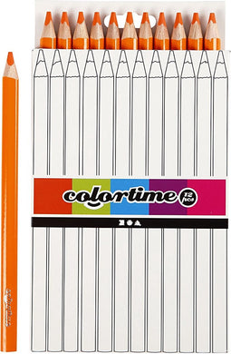 Colortime Kleurpotloden, vulling: 5 mm, oranje, Jumbo, 12 stuks