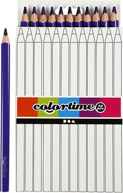 Colortime Kleurpotloden, vulling: 5 mm, paars, Jumbo, 12 stuks