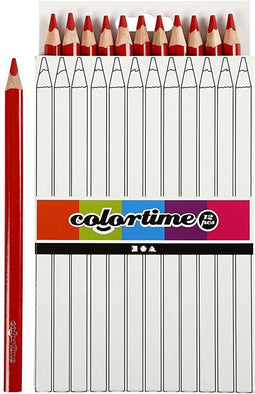 Colortime Kleurpotloden, vulling: 5 mm, rood, Jumbo, 12 stuks