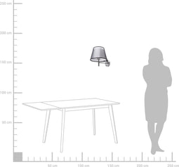 COLUMBIA - Wandlamp - Grijs - Metaal