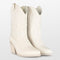POSH by Poelman JUUL - Dames Cowboylaarzen - Ritssluiting 7 cm hak - Off White