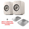 Combi Deal LSX II LT - wit + KEF P1 Desk pad tafelstandaard - zilver