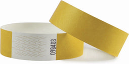 CombiCraft Blanco Tyvek Polsbandjes Geel - 100 stuks
