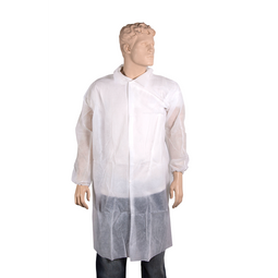 ComFort - Bezoekersjas | XL | drukknoop | PP | wit | 50 stuks