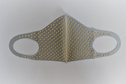 Comfort Face Mask grijs studs goud 100% katoen - Mondmasker - Mondkapje - UV protection - Herbruikbaar & wasbaar - studs goud