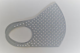 Comfort Face Mask grijs studs zilver 100% katoen - Mondmasker - Mondkapje - Herbruikbaar & wasbaar - UV protection - studs zilver