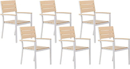 COMO - Tuinstoel set van 6 - Lichthout - Kunsthout