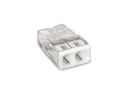 COMPACT-LASKLEM - VOOR MASSIEVE GELEIDERS - MAX. 2.5 mm² - 2-DRAADS - BEHUIZINGSKLEUR TRANSPARANT - KLEUR AFDEKKING WIT