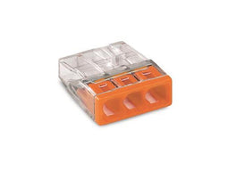 COMPACT-LASKLEM - VOOR MASSIEVE GELEIDERS - MAX. 2.5 mm² - 3-DRAADS - BEHUIZINGSKLEUR TRANSPARANT - KLEUR AFDEKKING ORANJE