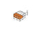 COMPACT-LASKLEM - VOOR MASSIEVE GELEIDERS - MAX. 2.5 mm² - 3-DRAADS - BEHUIZINGSKLEUR TRANSPARANT - KLEUR AFDEKKING ORANJE
