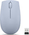 Compacte draadloze Lenovo 300-muis (Frost Blue) met batterij