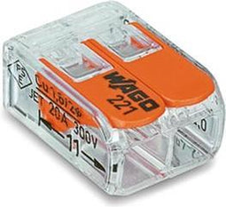 COMPACTE VERBINDINGSKLEM 2 x 0.2 - 4 mm² VOOR ALLE KABELSOORTEN (WG221412)