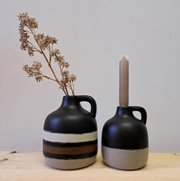 Complete cadeau set 2 kruiken met takje en kaars