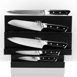 Complete Damaststaal Set Elegance Serie - Japanse messenset - 67 lagen - VDN