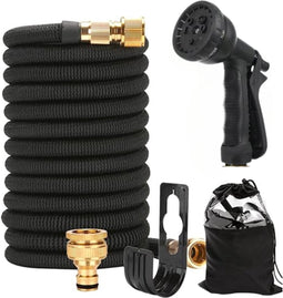Complete Tuinslang Set - 7.5 Meter - 8 Standen - Flexibele Tuinslang Set - Inc Koppeling, Wandhouder - Flexibele Slang