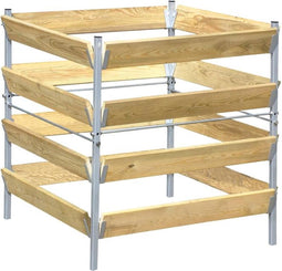 Compostbak hout/metaal 90x90 cm