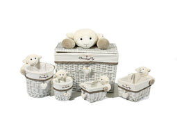 Lalee Avenue Basket Set Sheep I 202 Gray / White