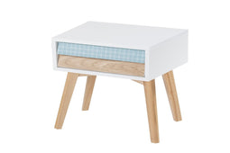 Kayoom Nightstand Hailey White / Blue / Wood