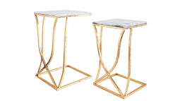 Lalee Avenue Set of 2 side tables Arctica 410 gold / marble